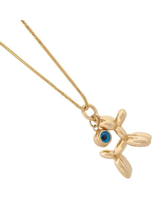 Ebru Jewelry Metallic Puppy Luck Balloon Dog & Evil Eye Necklace
