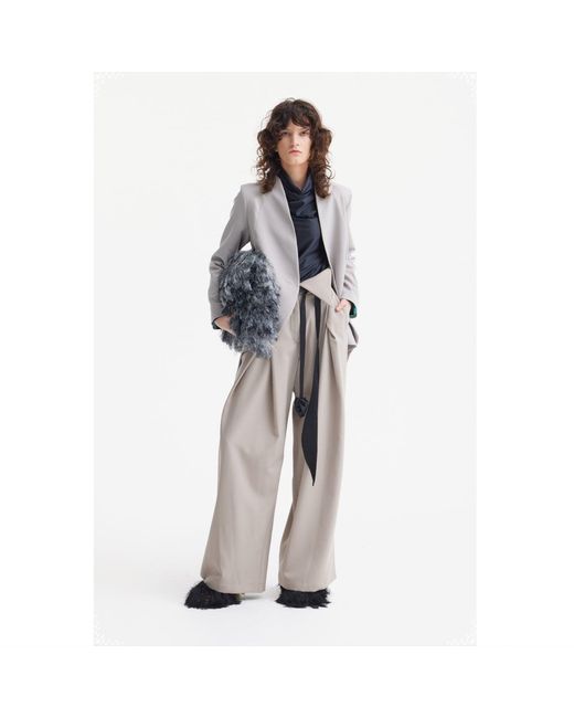 Julia Allert Brown Neutrals Fashion Forward Wide-Leg Pants & Contrast Belt