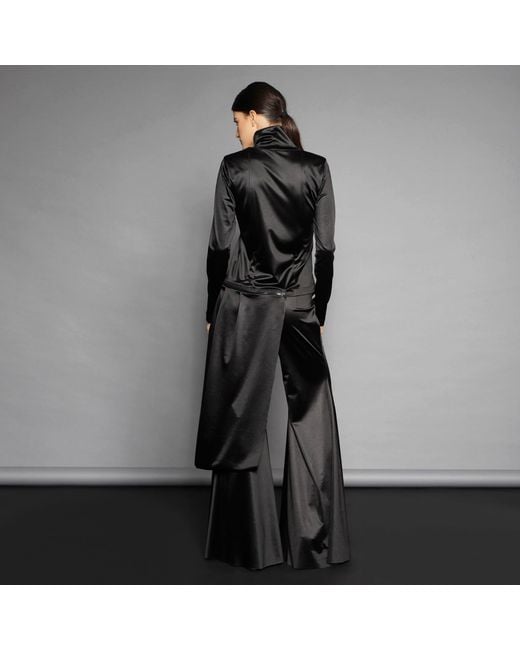 Silvia Serban Black Lycra Flared Pants