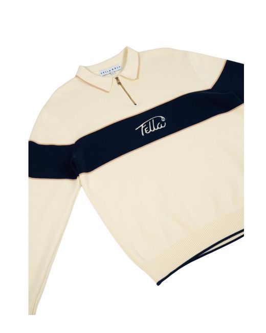 FELLA SWIM Blue Boris Quarter-Zip Sweater for men