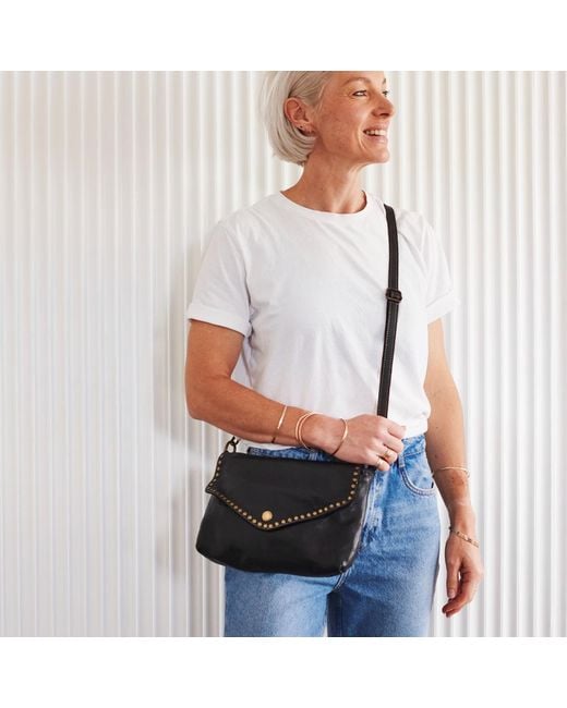 VIDA VIDA Black Luxury Leather Handbag With Studs