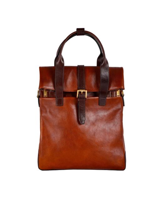 Time Resistance Red Convertible Leather Backpack Shoulder Bag