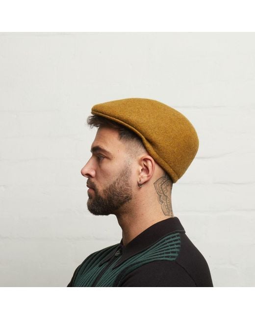 Dasmarca Hats Green Tate Dijon Blocked Melange Felt Cap for men