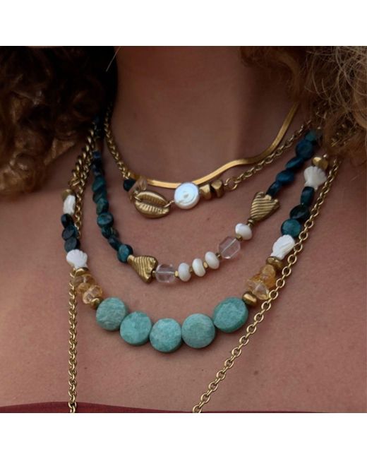 Rachel Nathan Blue Current Catch Tiger's Eye Necklace
