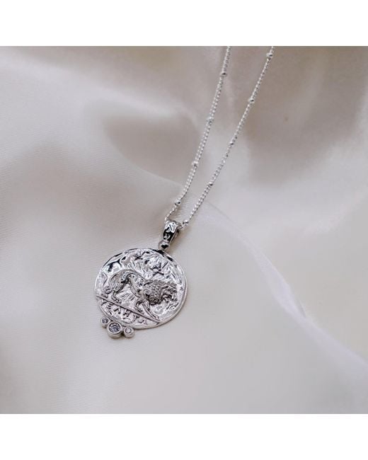 Aaria London Metallic Clio Lion Necklace