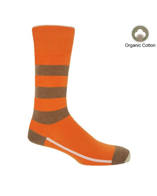 Peper Harow - Made in England Orange Organic Sock Bundle for men