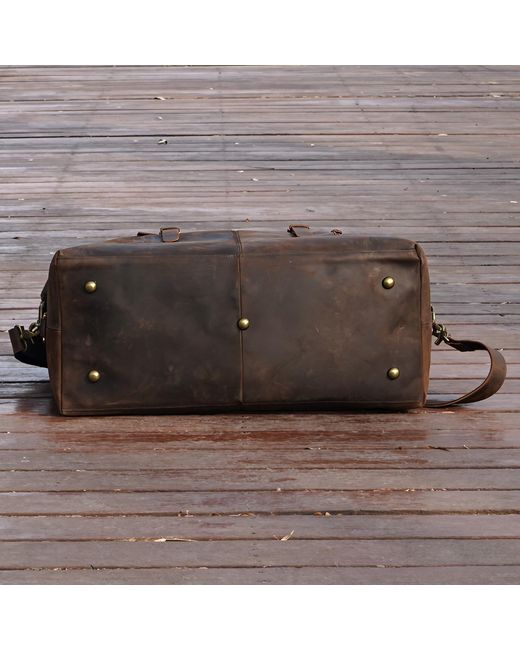Touri Black Zip Detail Genuine Leather Holdall