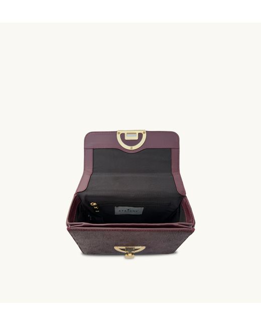 Apatchy London Black The Tilly Burgundy Hair-On Leather Bag