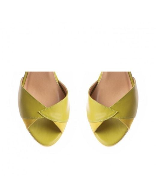 The 5Th Element Purple Flowers Lime Platform Sandals