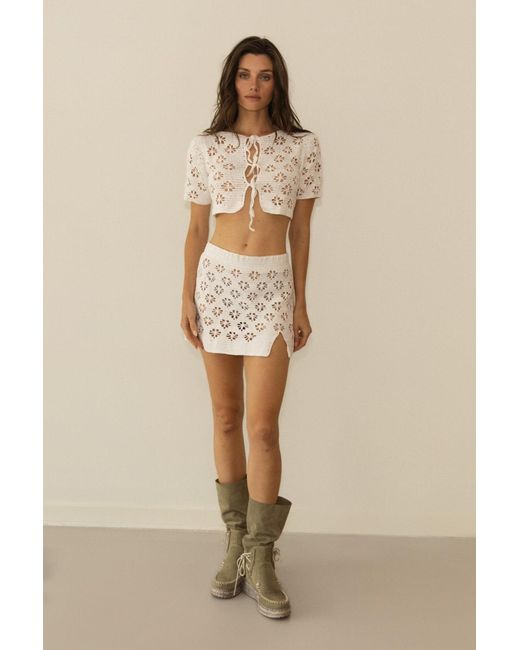 Muche Et Muchette White Shara Crop Top & Mini Skirt Set