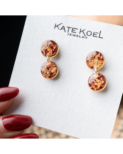 Kate Koel Multicolor Rouge Two-Circle Stud Earrings