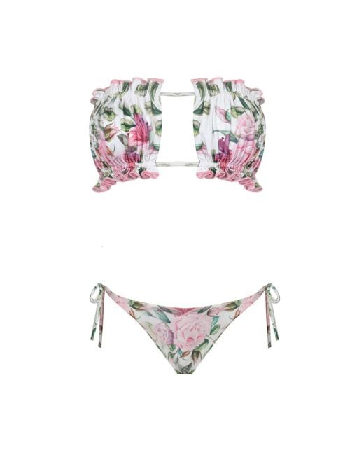 Nur Karaata White Sun Rose Bikini Set