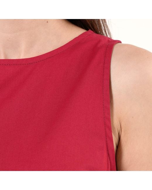 Metamorph Red Asymmetric Sleeveless Dress