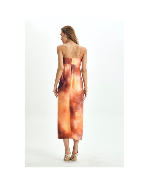By Felizia Orange Elsa Midi Dress