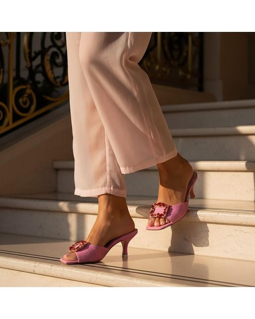 Beautiisoles by Robyn Shreiber Made in Italy Pink Eden Comfortable Slide Sandal