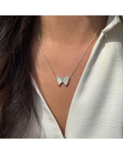 KAMARIA Metallic Mini Opal Butterfly Necklace