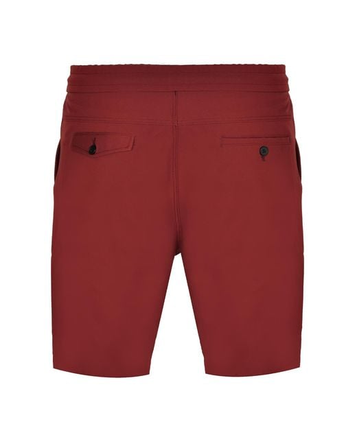 DAVID WEJ Red Ashford Relaxed Drawstring Short for men