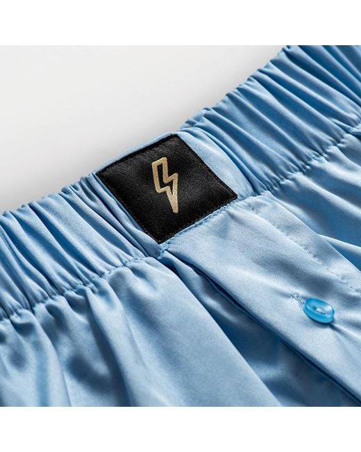 Ekcentrik Blue Satin Boxer Shorts