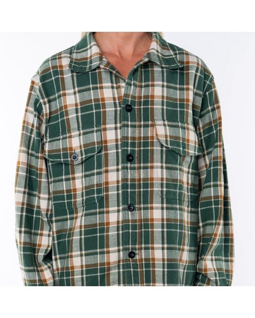 Ariko Green Bucky Flannel Overshirt for men