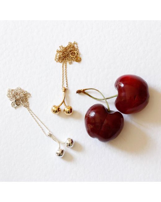 Lee Renee Metallic Cherry Necklace – Large