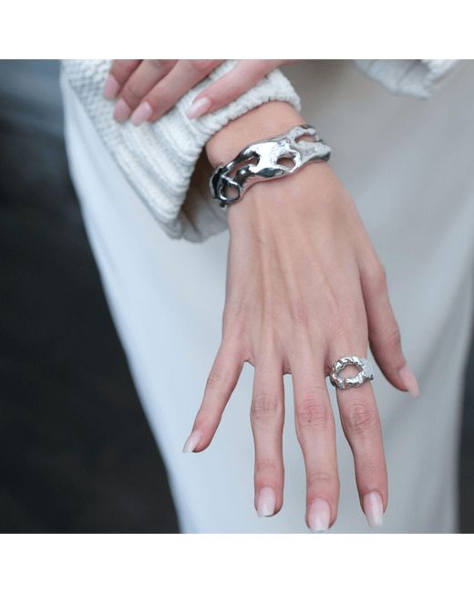 LINYA JEWELLERY White Mazu Amorphous Ring