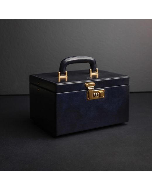 Time Resistance Blue Leather Jewelry Box For