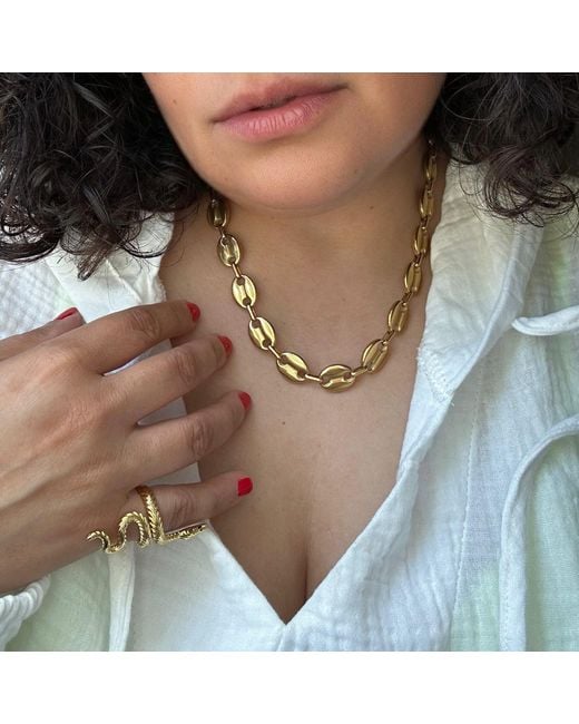 Jagged Halo Jewelry Metallic Mariner Link Necklace