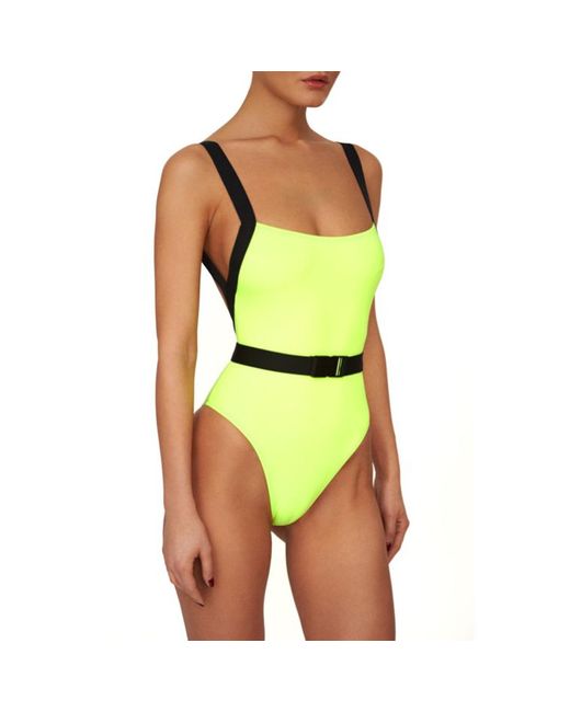 Noire Swimwear Green Neon Yellow Miami Swimsuit