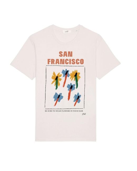 Fanclub White San Francisco Oversized Retro Slogan T-Shirt