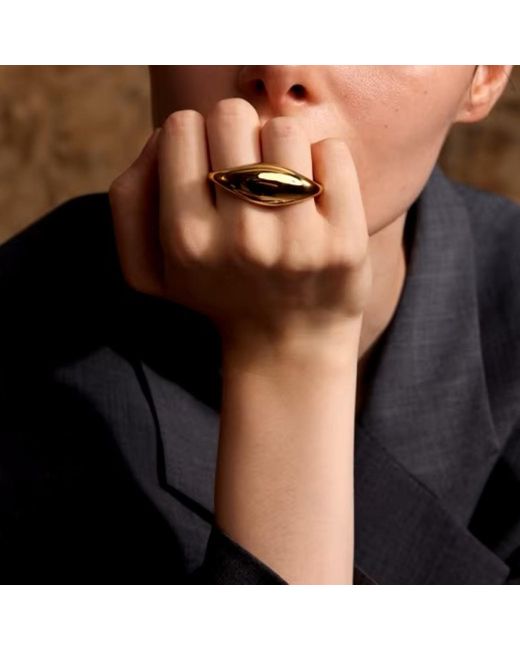 Babaloo Black Double Finger Statement Ring