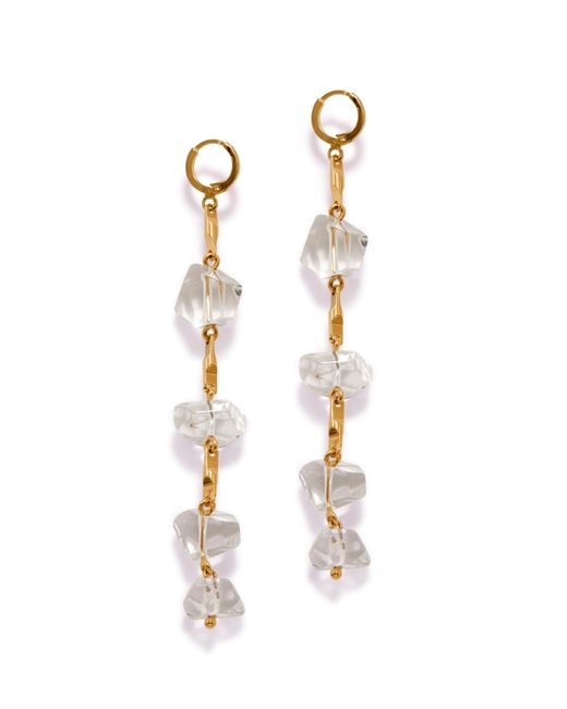 Jaredjamin White Ice Dangle Leverback Earrings
