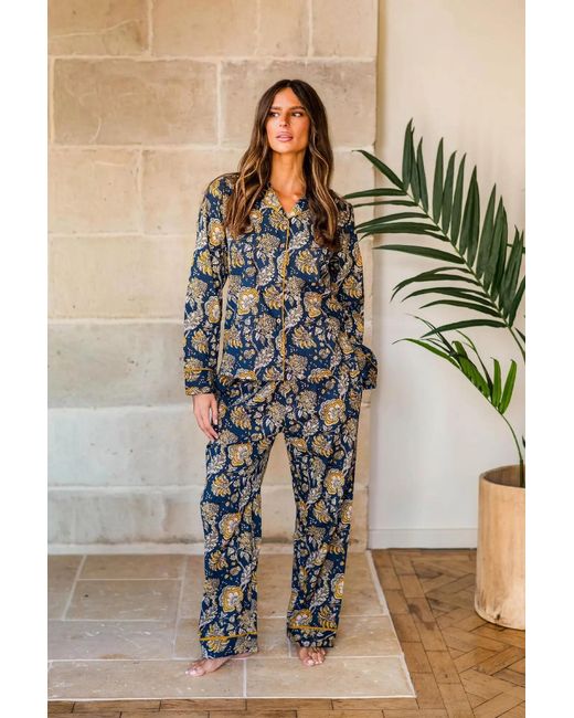 Inara Green Midnight Marigold Cotton Pyjamas
