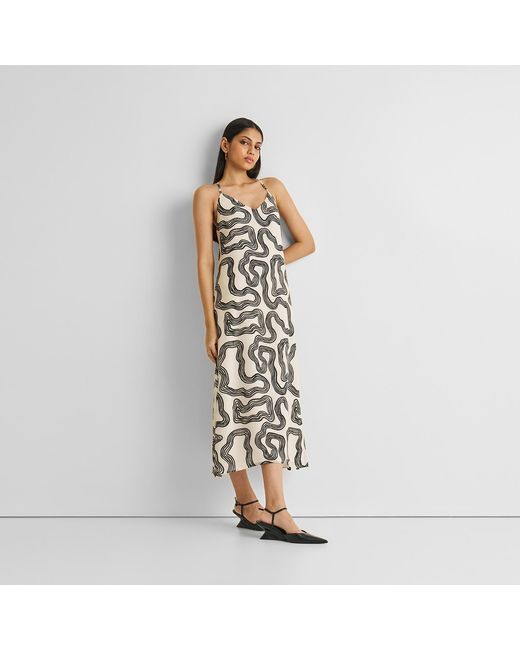 REISTOR Metallic Midi Slip Crepe Dress