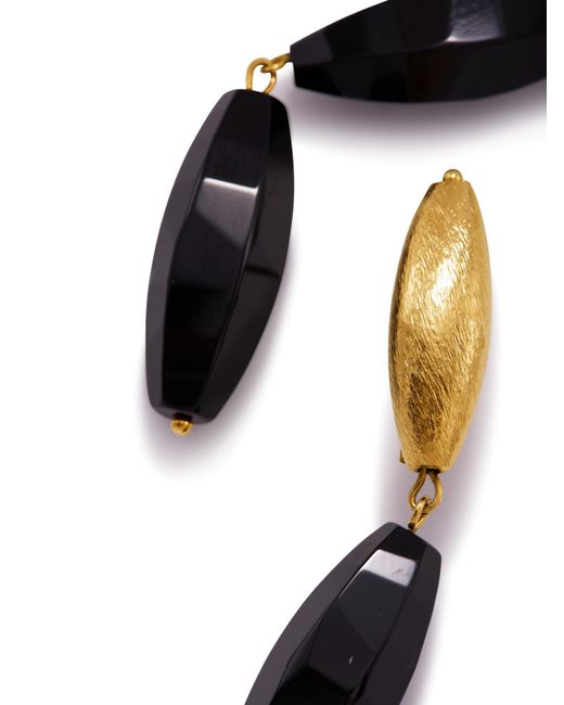 Jaredjamin White Zeppelin Isla Onyx Post Earrings