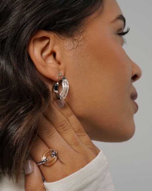 Zynnia Collective Metallic Split Hoops