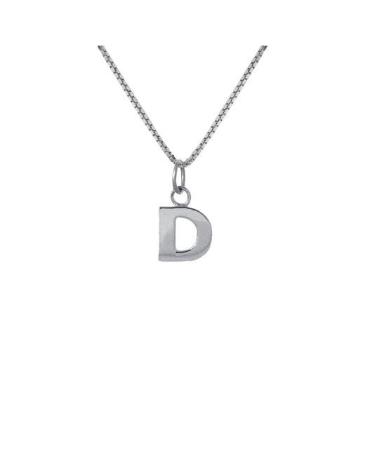 Edge Only Metallic Letter Pendant "D" Initial Necklace Sterling for men