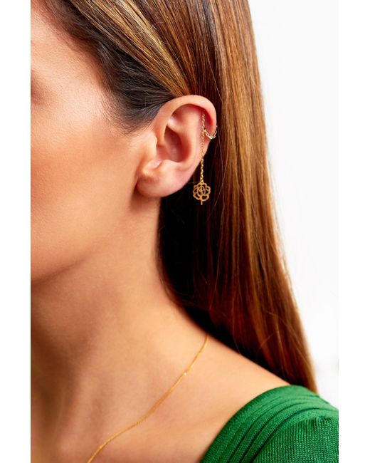 Sarvin White Flower Shape Drop Earrings