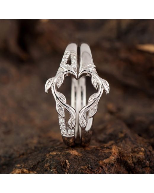 Azura Jewelry New York White Rooted Hearts Ring Vermeil