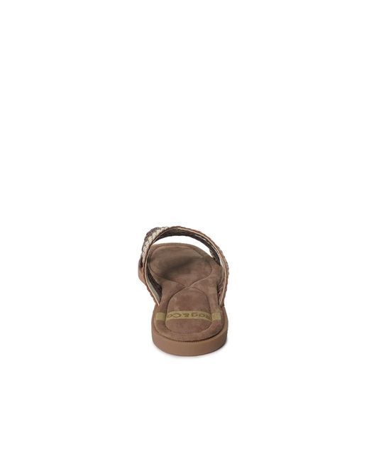 Rag & Co Brown Eirata Braided Real Leather Slip-On Flats