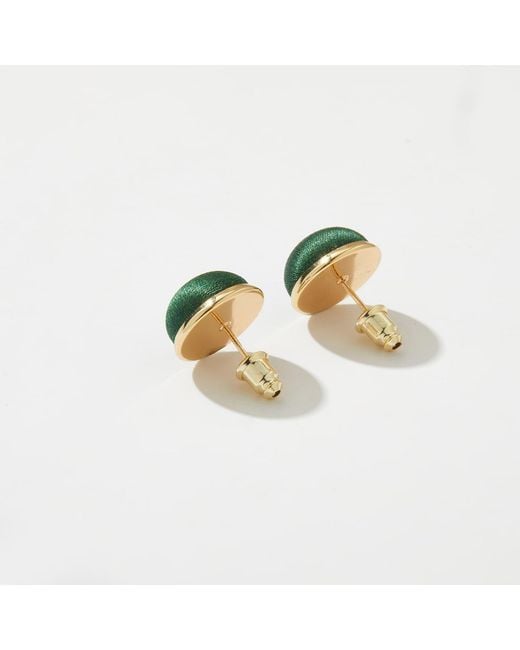 Soft Strokes Silk Green Pure Silk Brocade Earrings