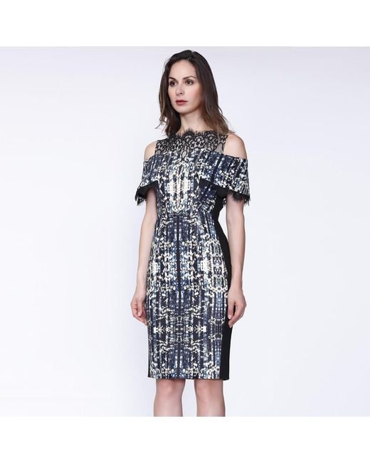 Smart and Joy Multicolor Kaleidoscope Print & Lace-On-Top Dress