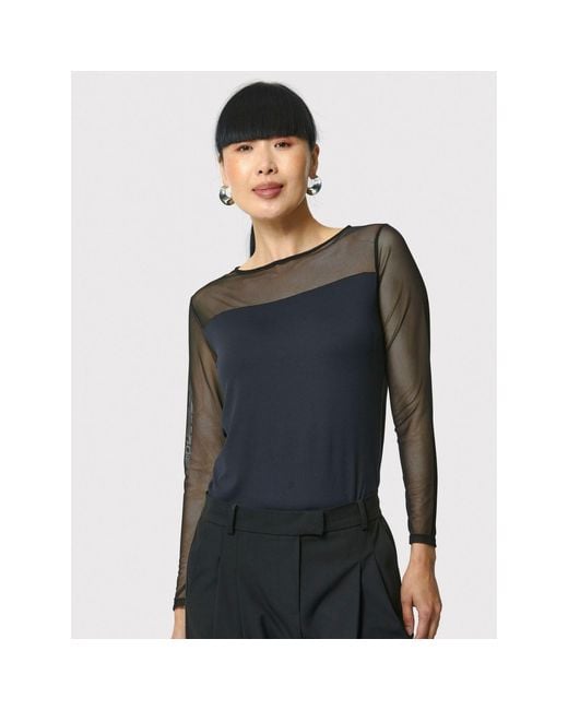 Helen Mcalinden Blue Aaliyah Mesh Top