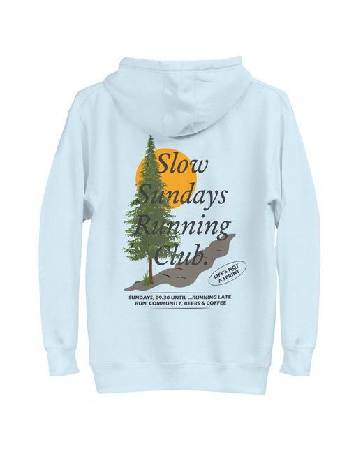 Anchor and Crew Blue Sky Mountain Pine Slow Sundays Running Club Cotton Blend Hoodie for men