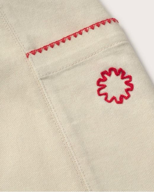 Thinking Mu Natural Hand Embroidered Short Skirt Mina