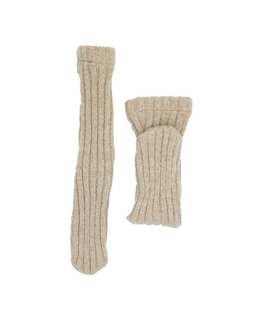 Maison Bogomil Natural Long Ribbed Knit Socks