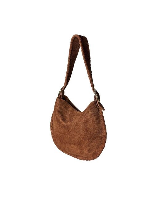 Ruj Heritage Brown Hobo Bag Suede