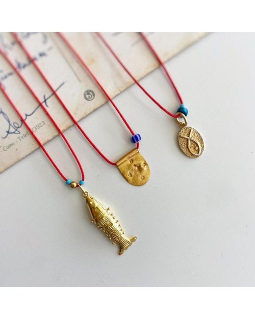 The Pheia Metallic String Necklace With Charm