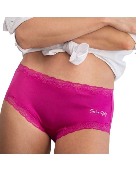 Uwila Warrior Pink Soft Silk Days Of The Week Briefs Saturyay- Festival Fuschia