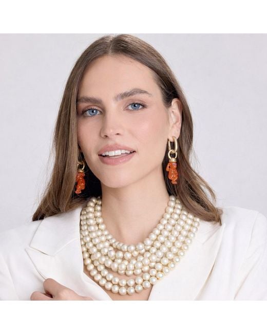 Michael Nash Jewelry Metallic Juliette Multi Strand Pearl Resin Necklace