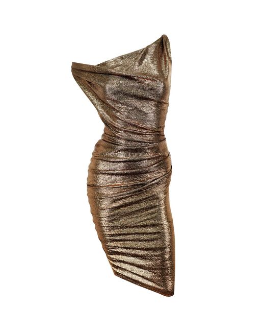 Me & Thee Brown / Neutrals Lovey Dovey Bronze Metallic Dress